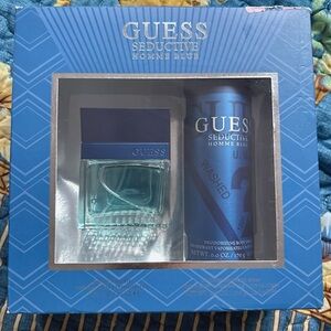 GUESS SEDUCTIVE HOMME BLUE DEODORIZING BODY SPRAY + NATURAL SPRAY 2pc set NIB